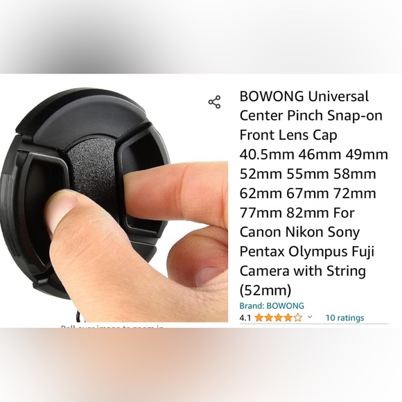 ♥️Universal Center Pinch Snap-on Front Lens Cap - Picture 3 of 8